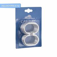 Кольца для штор и карнизов в ванную и душевую, хромированные, пластиковые - упаковка 12шт